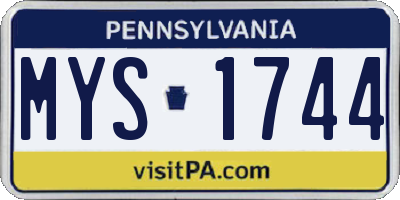 PA license plate MYS1744