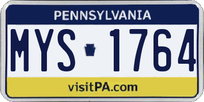 PA license plate MYS1764