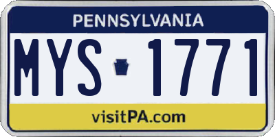 PA license plate MYS1771