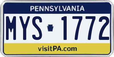 PA license plate MYS1772