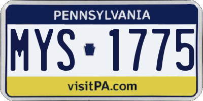 PA license plate MYS1775