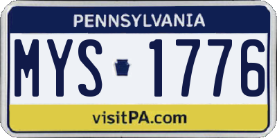 PA license plate MYS1776