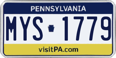 PA license plate MYS1779