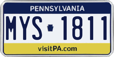 PA license plate MYS1811