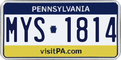 PA license plate MYS1814