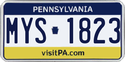 PA license plate MYS1823