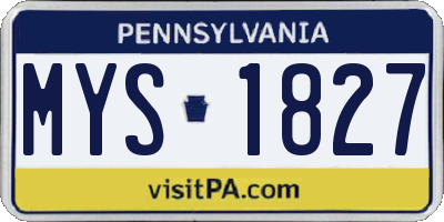 PA license plate MYS1827