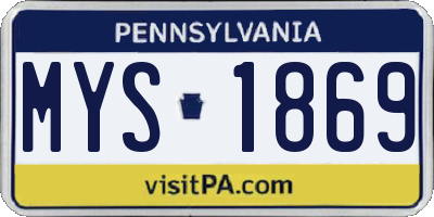PA license plate MYS1869