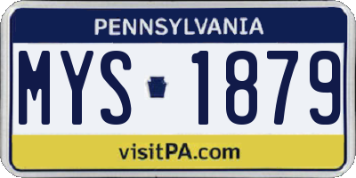 PA license plate MYS1879