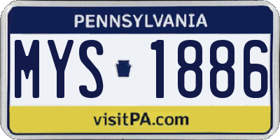PA license plate MYS1886