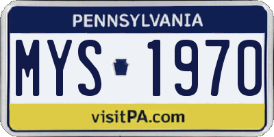 PA license plate MYS1970