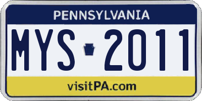 PA license plate MYS2011