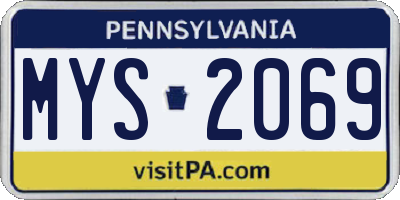 PA license plate MYS2069