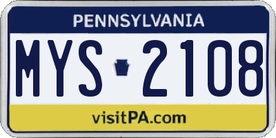 PA license plate MYS2108