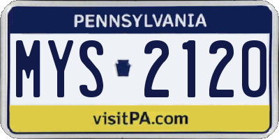 PA license plate MYS2120