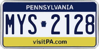 PA license plate MYS2128