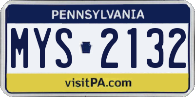 PA license plate MYS2132