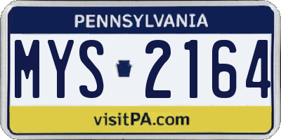 PA license plate MYS2164