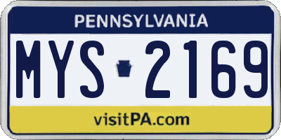 PA license plate MYS2169