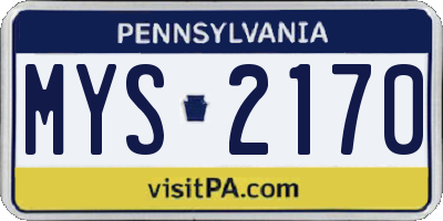 PA license plate MYS2170