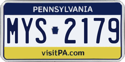 PA license plate MYS2179