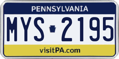PA license plate MYS2195