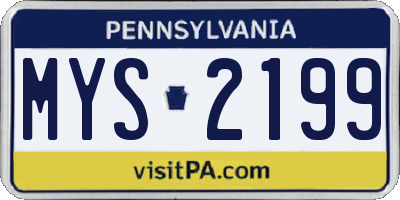PA license plate MYS2199