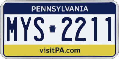 PA license plate MYS2211