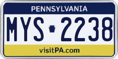 PA license plate MYS2238
