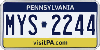 PA license plate MYS2244