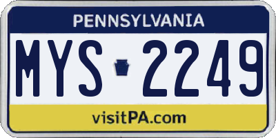 PA license plate MYS2249