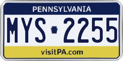 PA license plate MYS2255