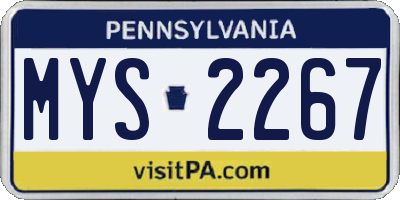 PA license plate MYS2267