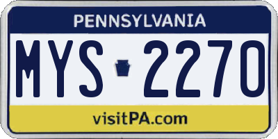 PA license plate MYS2270
