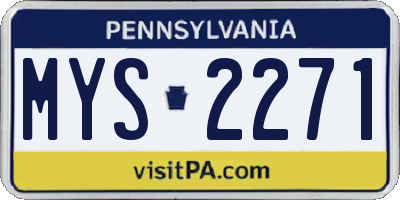 PA license plate MYS2271