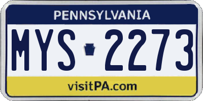 PA license plate MYS2273