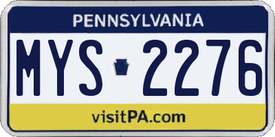 PA license plate MYS2276