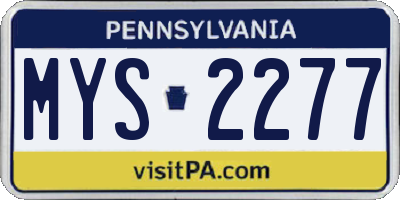 PA license plate MYS2277