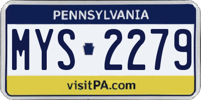 PA license plate MYS2279