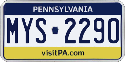 PA license plate MYS2290