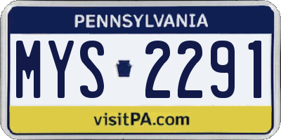 PA license plate MYS2291