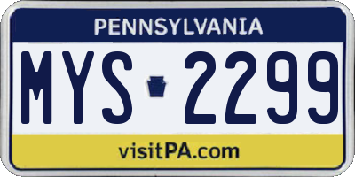 PA license plate MYS2299