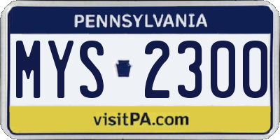 PA license plate MYS2300