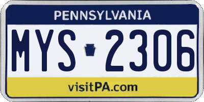 PA license plate MYS2306