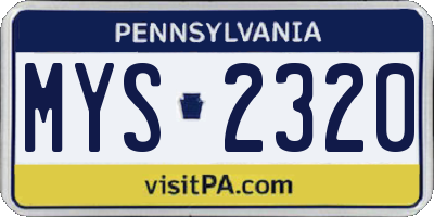 PA license plate MYS2320
