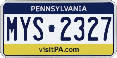 PA license plate MYS2327
