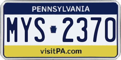 PA license plate MYS2370