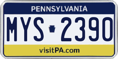 PA license plate MYS2390