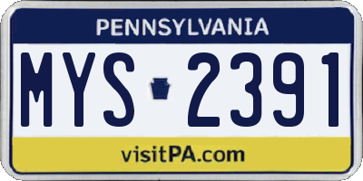 PA license plate MYS2391