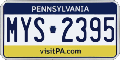 PA license plate MYS2395